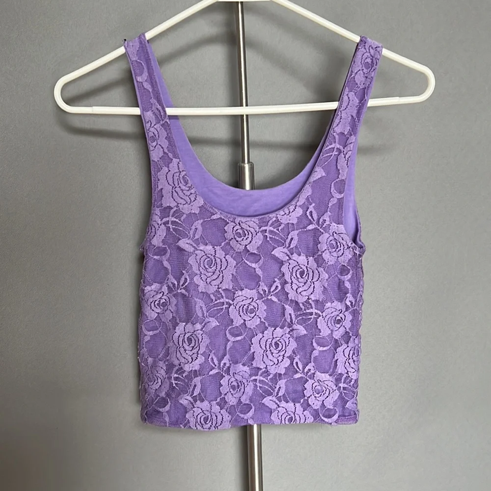 Purple Lace Roses Top - Picture 3 of 3